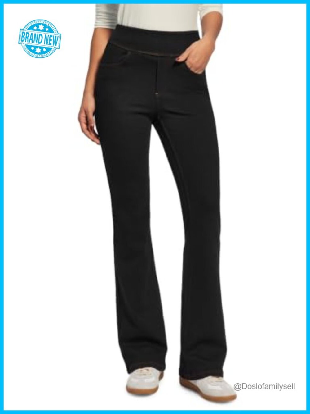 Stretchy Bootcut Jeans High Waisted Pull On Flare Pants